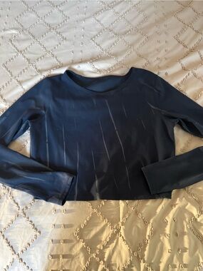 Lululemon Navy Blue Long Sleeve Crewneck Top